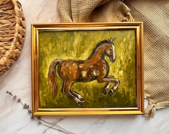Paard schilderij originele kunst paarden beeldende kunst dier paard artwork portret tekening dier schilderij boerderij dieren kunst paard kunst aan de muur