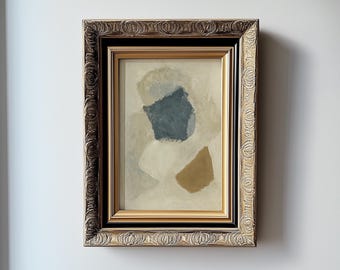 Minimalist Abstract Original Painting Wall Art Print Modern Neutral Painting Beige Blue Artwork Contemporary Home Decor