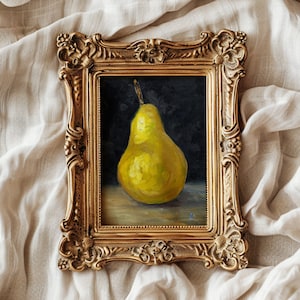 Pear Artwork Pear Art Print Moody Fruit Art Original Oil Painting French Fruit Art Food Fruit Artwork Classic Fruit Art Pear Painting