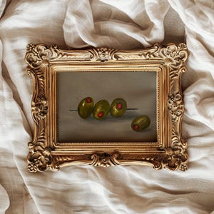 Olive Art Painting 6&#39;&#39;x 8&#39;&#39; Original Art Olives Artwork Olive Tree Painting Mediterranean Art Still Life Olives Wall Art Moody Oil Painting