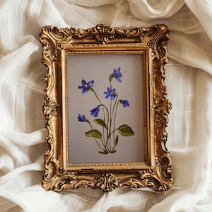 Print Pansies Oil Painting Original Pansy Poster Botanical Print Floral Wall Art Purple Flowers Farmhouse Home Decor