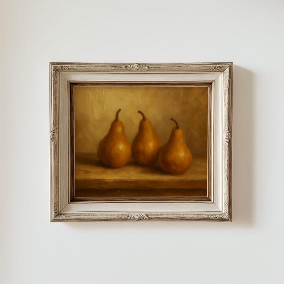 果物の油彩画 洋梨の静物画 本格油絵入門！みずみずしい果物の静物画