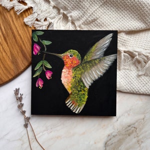 OriginalGemälde Kolibri Ölgemälde Wandkunst Home Dekor Vogelliebhaber Geschenk Kolibri Kunstwerk Tropische Vogelkunst Bild 10