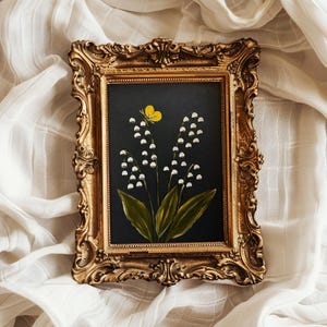 Maiglöckchen Ölgemälde Original Stimmungsvolles Ölgemälde Bauernhaus Küchenkunst Weiße Blumen Kunst Blumendekor Geschenk