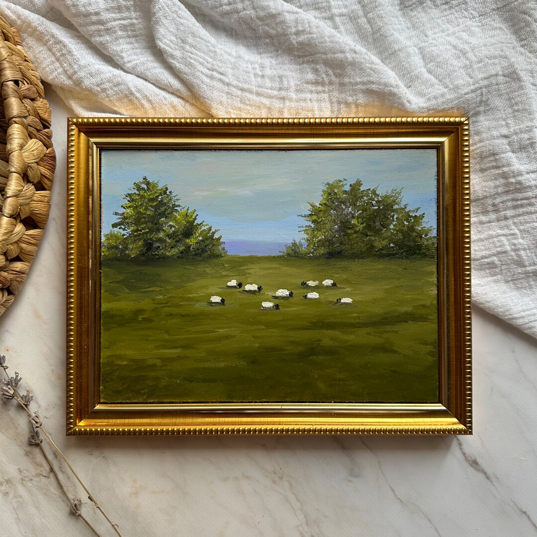 Sheep Painting Original Oil Art Sheep Wall Art Pastoral Lamb - Etsy