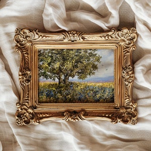 Arte Bluebonnet, obra de arte de Texas, impresión artística, pintura al óleo de Texas, obra de arte original de paisaje de Texas, póster de Texas, arte de pared, arte de paisaje de Texas