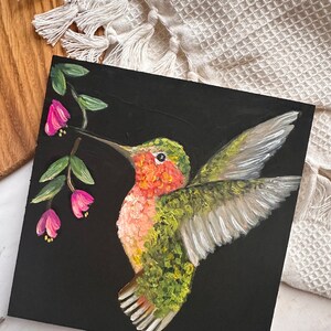 OriginalGemälde Kolibri Ölgemälde Wandkunst Home Dekor Vogelliebhaber Geschenk Kolibri Kunstwerk Tropische Vogelkunst Bild 5