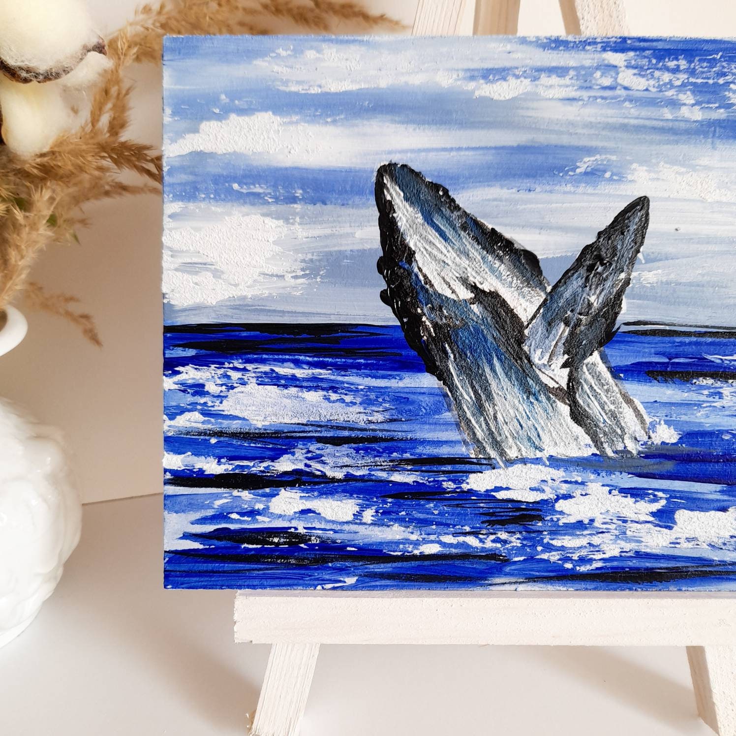 Humpback Whale Painting Original Underwater painting Impasto Etsy