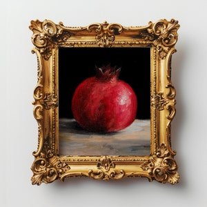 Pomegranate Art Print Original Oil Painting Fruit Still Life Painting Art Prints for Your Home and Kitchen Decor