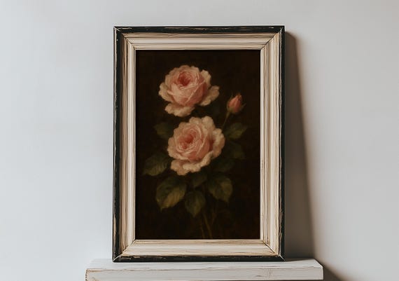 ◇油絵◇額装 薔薇の絵◇A-794 赤い薔薇《額つき油絵