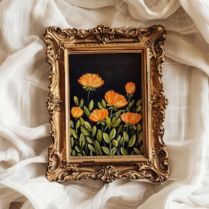 Chrysantheme Kunst Druck Original Ölgemälde Herbst Blumen Kunst Herbst Orange Blumen Malerei Chrysantheme Herbst Thanksgiving Print