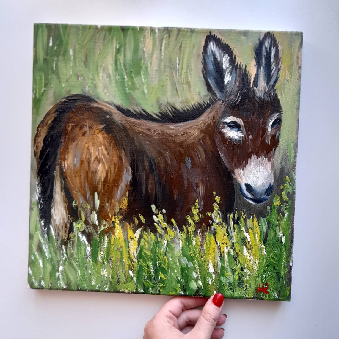 Donkey painting Donkey painting original Donkey oil Etsy