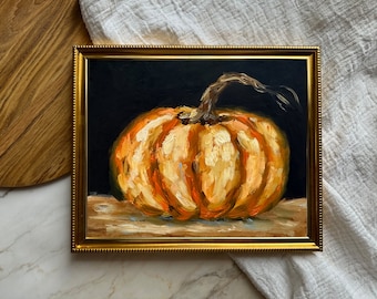 Pumpkin Painting Print Original Oil Painting Still Life Painting Vegetables Food Fall Wall Decor Autumn Painting Print Artwork