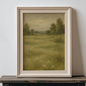 Druck von Wiesen Landschaft Original Ölgemälde Mutige ländliche Landschaft Kunstwerk Landstraße Ölgemälde Bauernhaus Wandkunst