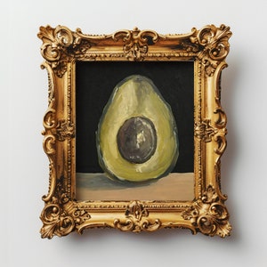 Still Life Painting Oil Original Fruit Hand Painting Vegetables Kitchen Wall Art Avocado Lover Gift Home Decor Avocado Fruit Artwork