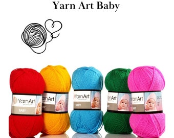 250gr. YarnArt BABY Filato acrilico morbido, 40 colori, Filato per uncinetto, Filato per maglieria, Filato fine sportivo 2, Filato Amigurumi, Opzione colori