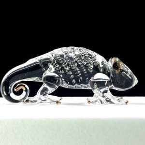 Handmade Chameleon glass blown figurine - Tiny Chameleon glass statue/cute tiny gift decorate