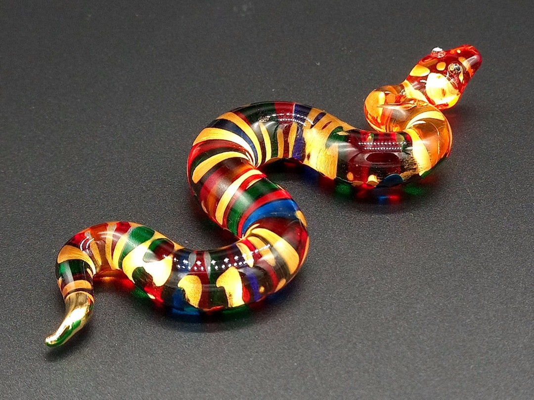 Tiny Python Glass Blown Figurine , Rainbow Python - Etsy