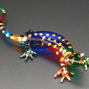 手吹きガラスのヤモリ：コレクター向け爬虫類置物 - Etsy 日本
