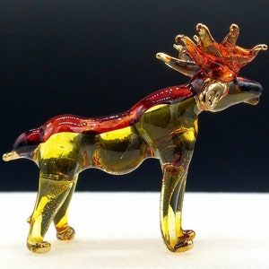 Set of 3 Tiny Glass Figurines Bear Moose Tiger Hand-Blown Art Collectible Tinies Set of 3 Tiny Glass Figurines Bear Moose Tiger Hand-Blown Art Collectible Tinies