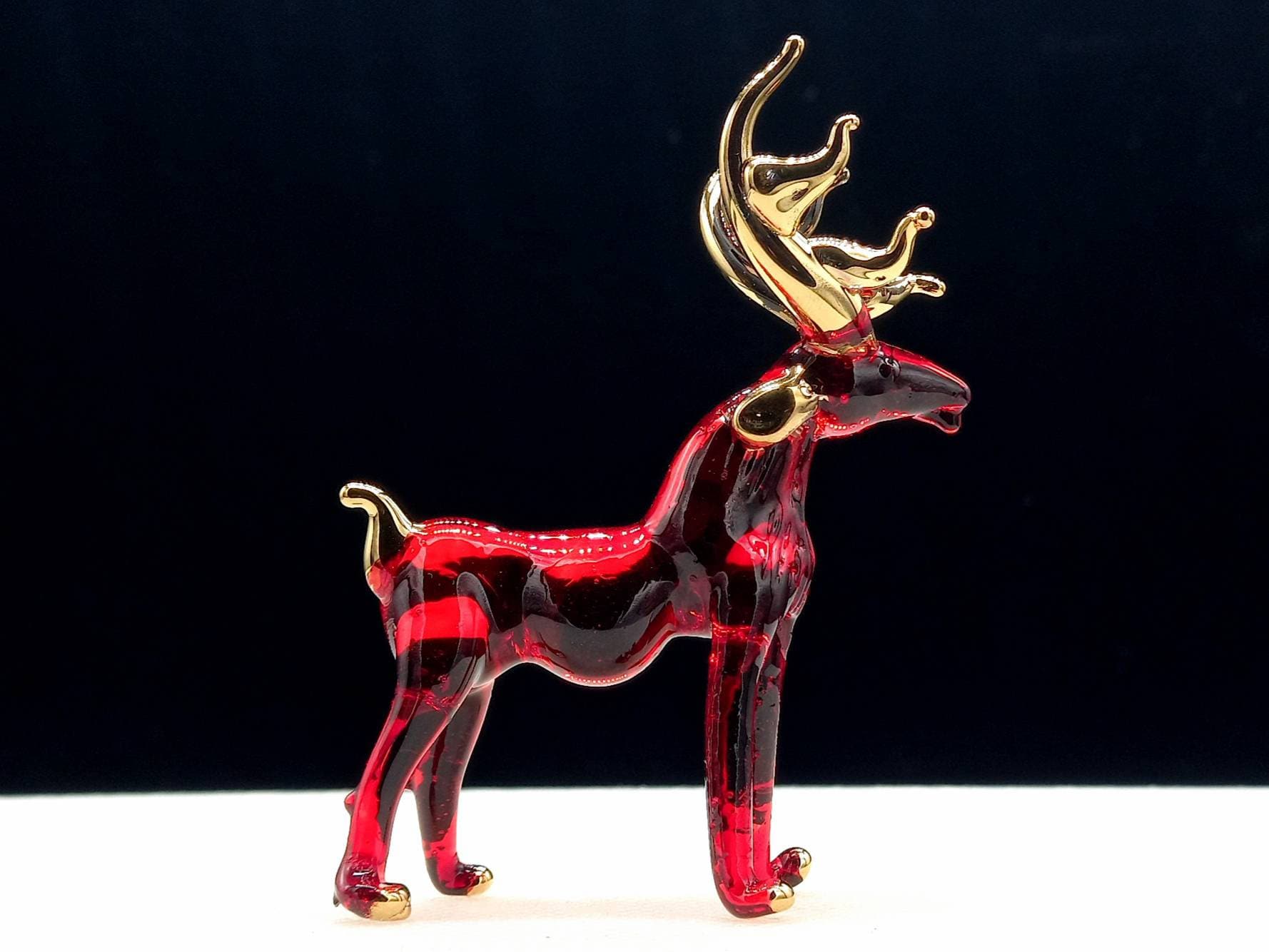 Handmade Deer Glass Blown Figurine Tiny Deer Glass Etsy