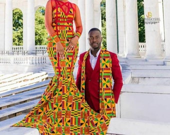 kente cloth wedding dress