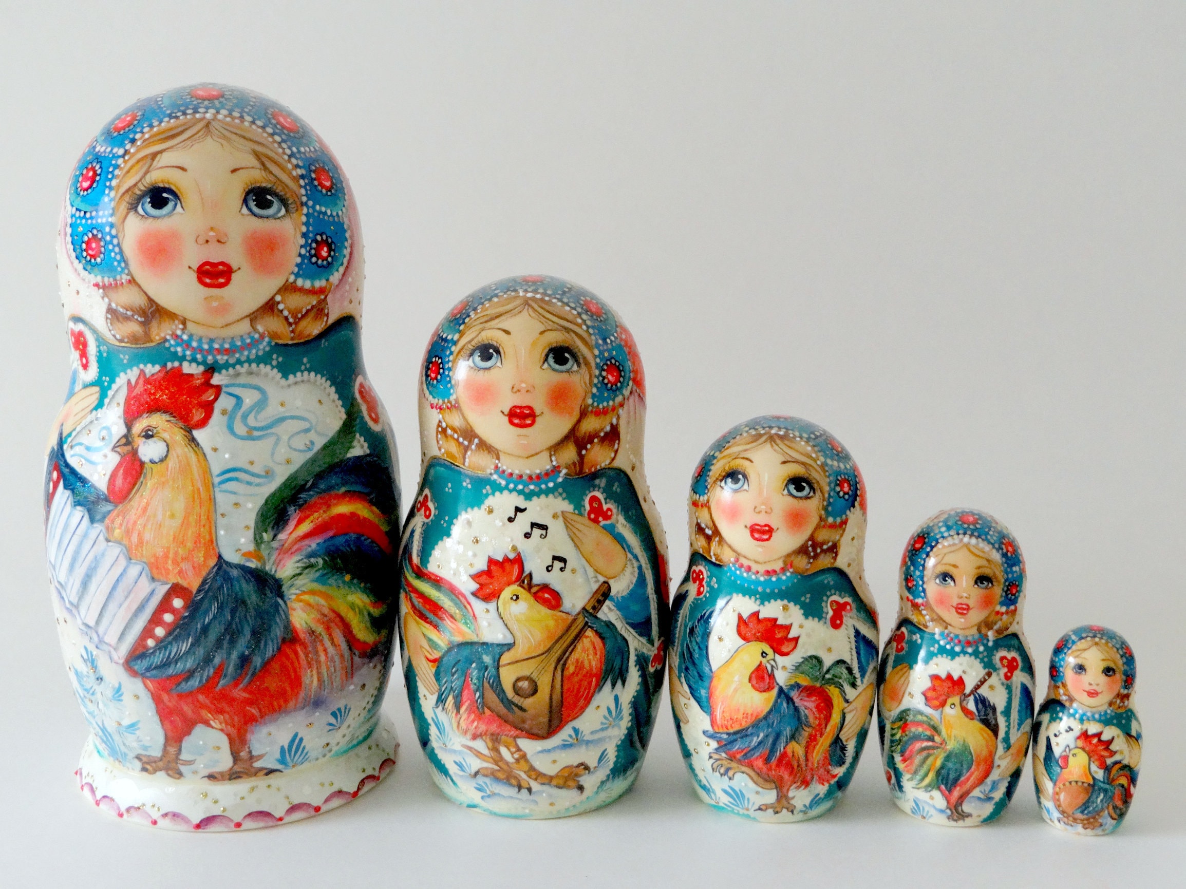Nesting Doll Set of 5 Matryoshka Sale Etsy
