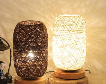rattan bedside lamps