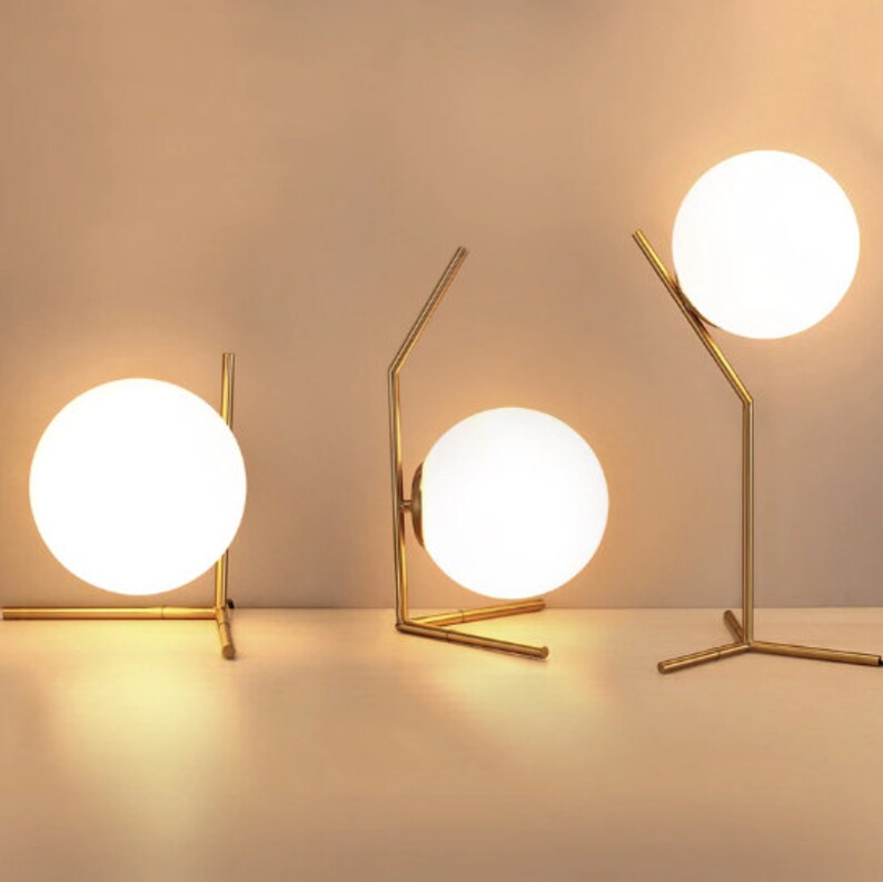 Designer Modern Glass Ball Bedside/Table Lamp Table Lights Etsy