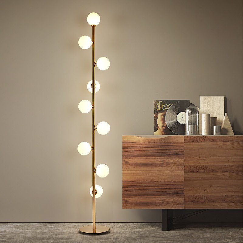 Modern Metallic Gold Led Standing Lamp, How To Light A Room With Floor Lamps