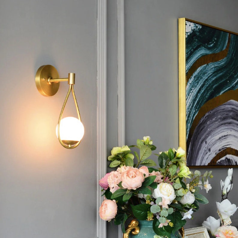 Wall Mounted Luxury Glass Ball Bedside Lights Dinning Lamp Etsy
