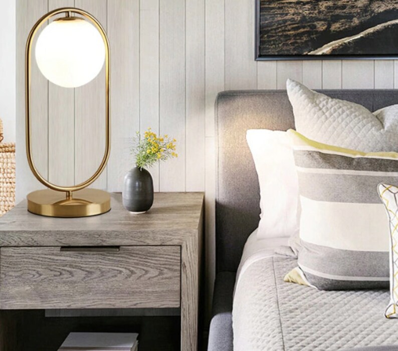 Designer Modern Luxury Glass Ball Bedside/Table Lamp Table Etsy