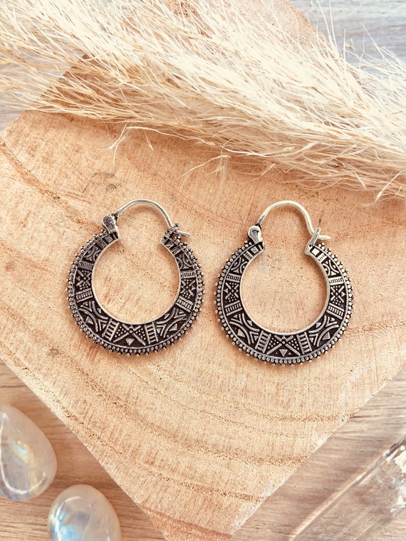 Boucles d'Oreilles Plaqué Or Griffes Style Ethnique Chic