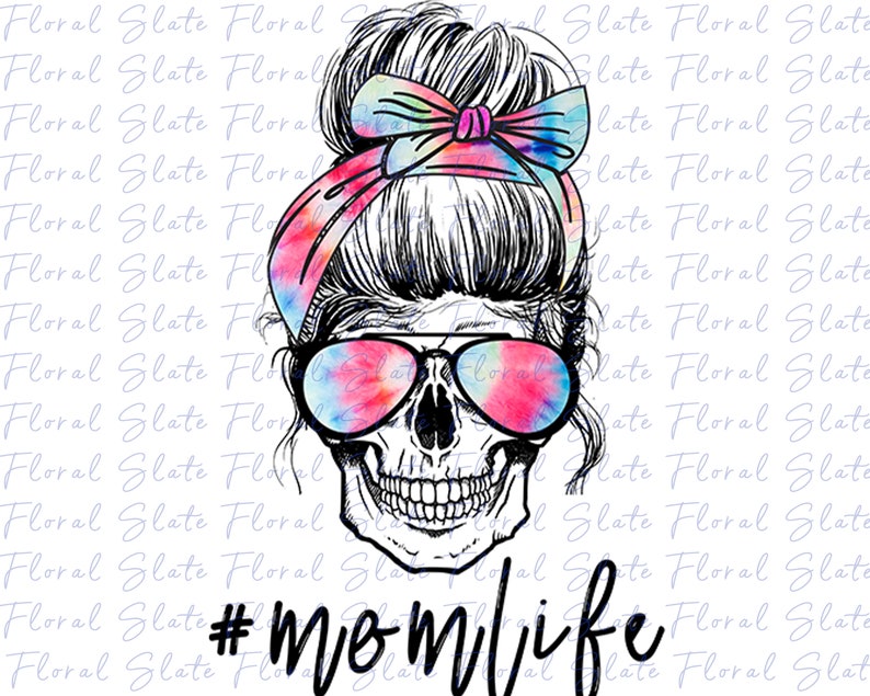 Download Tie Dye Skull Sublimation Downloads Mom Life Skull | Etsy