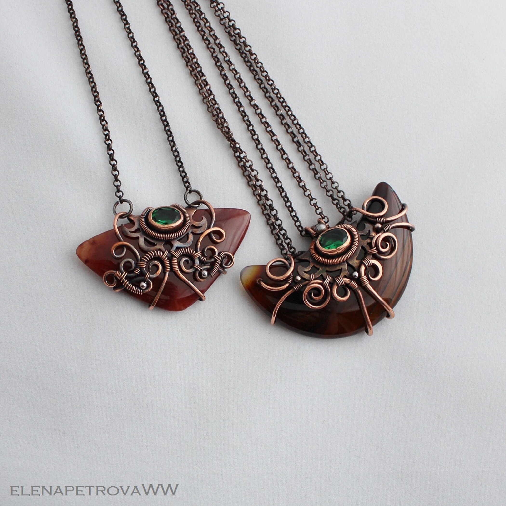 Womens jewelry Witch necklace wire wrapping pendant copper Etsy