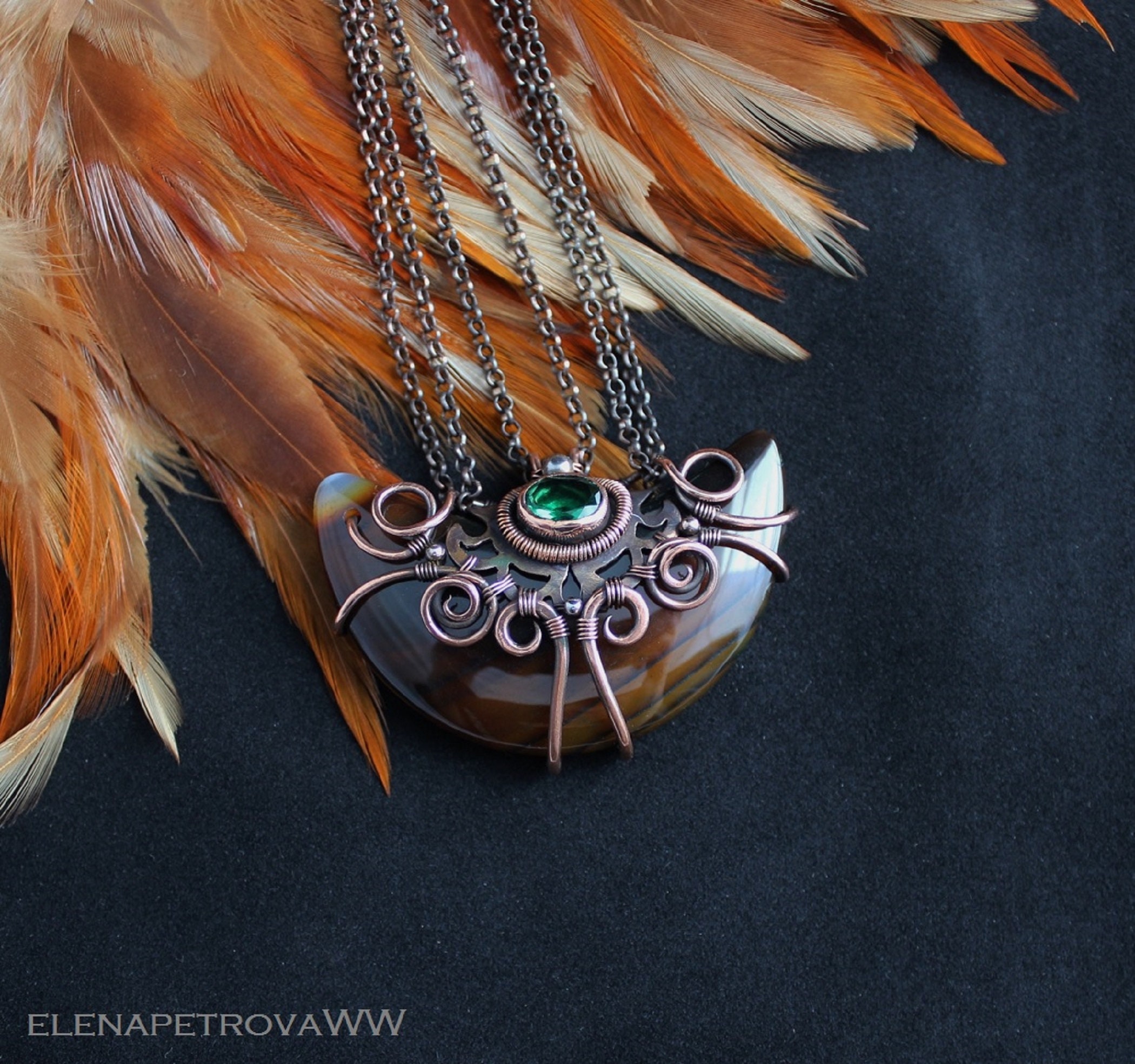 Womens jewelry Witch necklace wire wrapping pendant copper Etsy