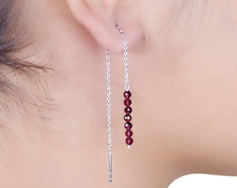 Orecchini A Cuore In Argento 925 Con Granato E Zirconia - Regalo Perfetto Per Ragazze - Foto 2