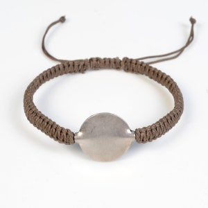 Silver Bracelet, Silver men Bracelet, Silver adjustable bracelet, woven friendship bracelet, cord bracelet, Silver Friendship band