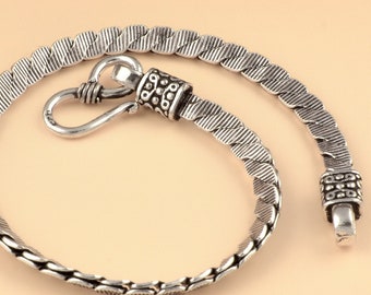 925 Silver Bracelet, Cuban Link Bracelet, Silver Chain Bracelet, Chain Bracelet, Curb Bracelet, Curb Link Bracelet, Antique Silver Bracelet