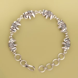 925 Silver Elephant Charms Bracelet, Elephant Family Bracelet, Good Luck Bracelet, Peace & Strength Bracelet, Elephant Bracelet Or Anklet