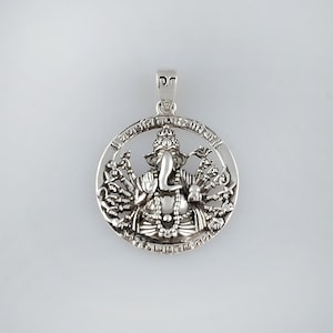 925 Silver Ganesha Pendant, God pendant, Shiva&#39; Son pendant, Lord Ganesh, Indian God Charm, Auspicious pendant, Elephant God, Ganesh Pendant
