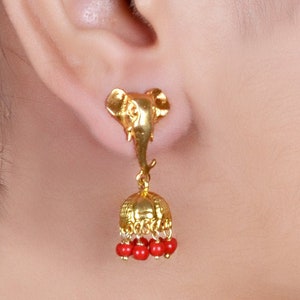 Coral jhumkas store