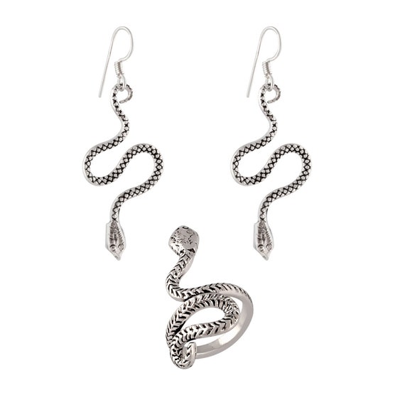 Marlion Jewels Orecchini Donna A Forma Di Serpente In Argento 925 O Oro 18k - Ipoallergenici, Set In Scatola Regalo Con Panno - 4