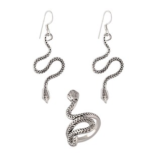 Set Orecchini Donna A Forma Di Serpente - Argento 925 O Oro 18k - Ipoallergenici In Scatola Regalo | MARLION JEWELS