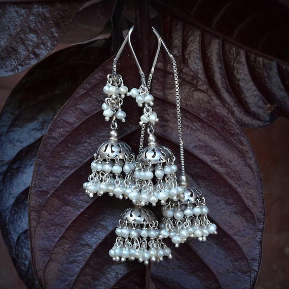 Hanging jhumka earrings online deals