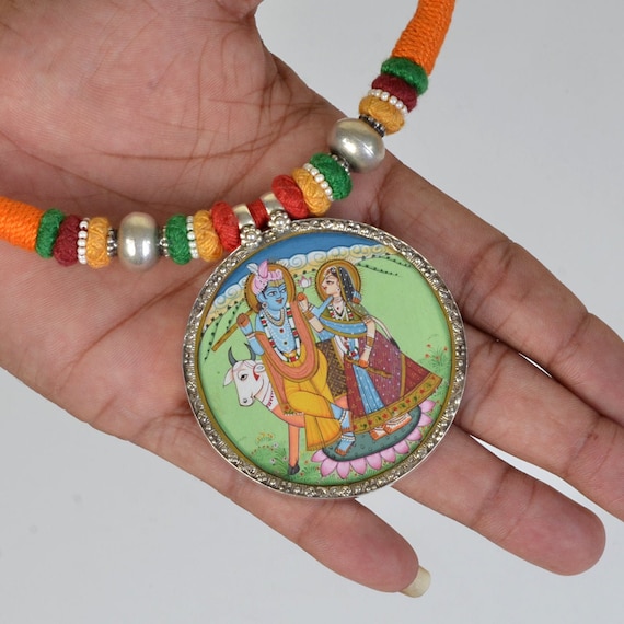 Double Sided Om Ganesh Necklace - Copper , Silver Double Sided Om Ganesh Necklace - Copper , Silver