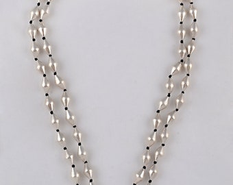 Handmade 925 Silver Dholki Necklace: Indian Borimala Beads
