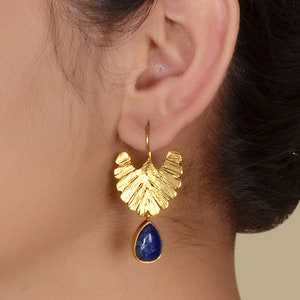 Lapis Lazuli Drop Earrings Gold, Silver Lapis Earrings, Lapis Earring, Statement Earrings, Blue Earrings, Dangle Earrings, Lapis Earrings