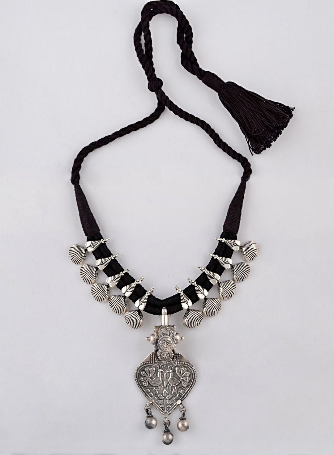 Handmade 925 Silver Banjara Necklace: Indian Ethnic Jewelry - Etsy