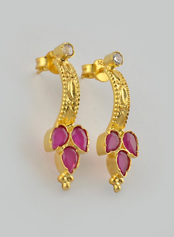 Top more than 112 red stone earrings design super hot